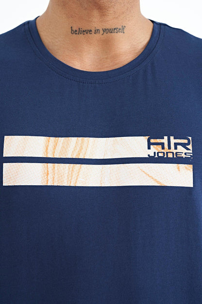 Peter Indigo O Collar Men's T-Shirt - 88204