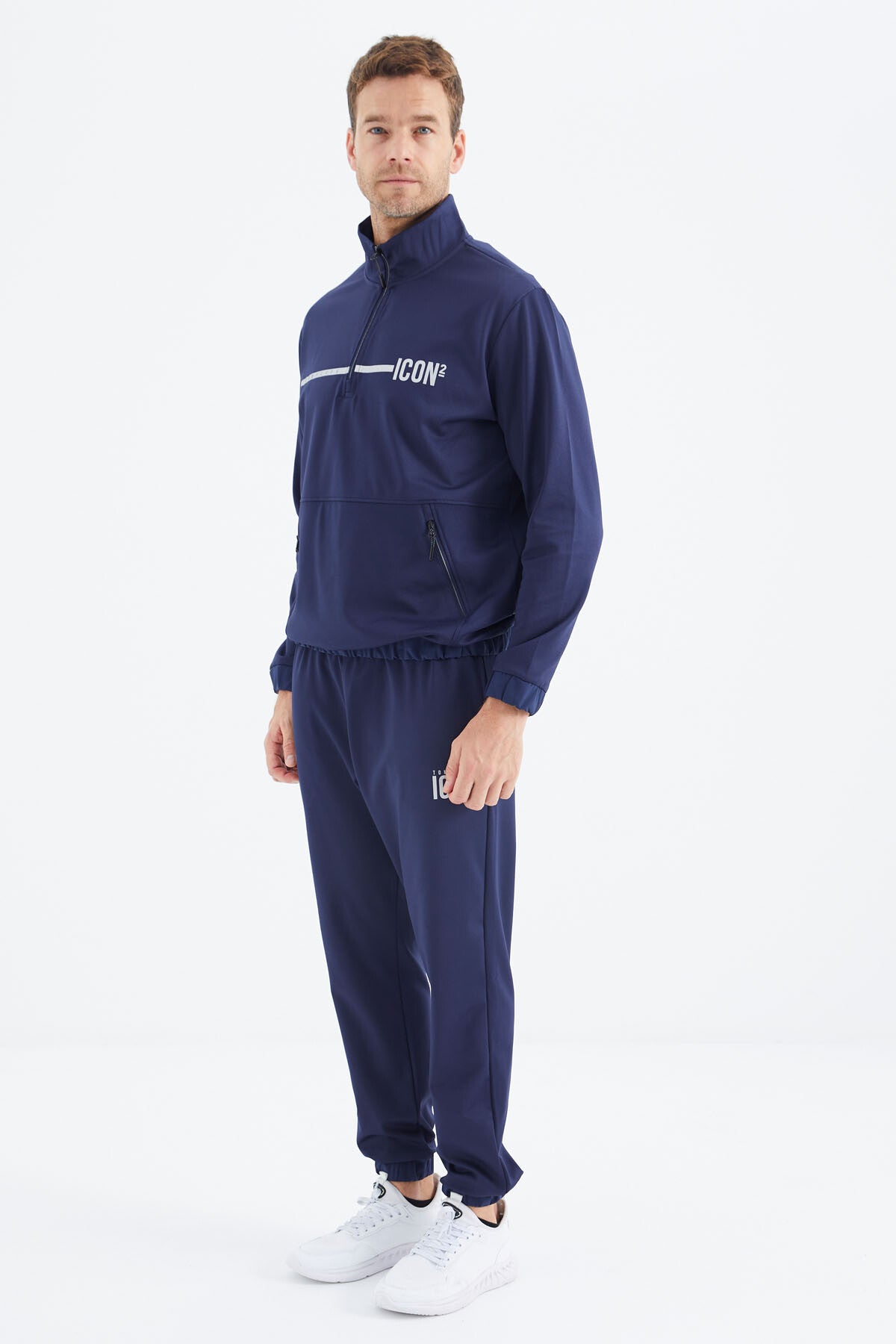 Indigo Stand Collar Men's Tracksuit Set - 85215
