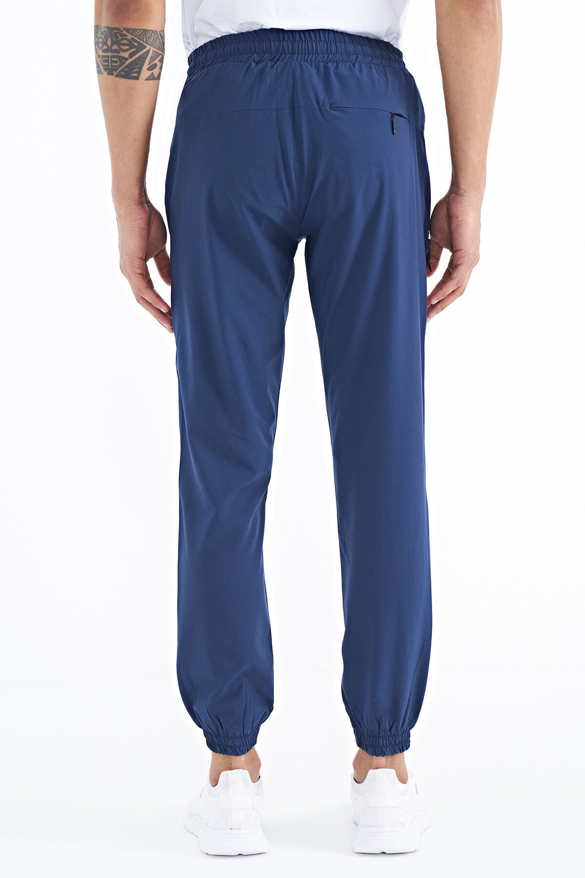 Indigo Men's Basic Pocketed Laced Comfort Fit Elastic Cuffed Tracksuit Bottom - 84826