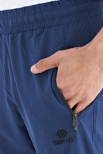 Indigo Men's Basic Pocketed Laced Comfort Fit Elastic Cuffed Tracksuit Bottom - 84826