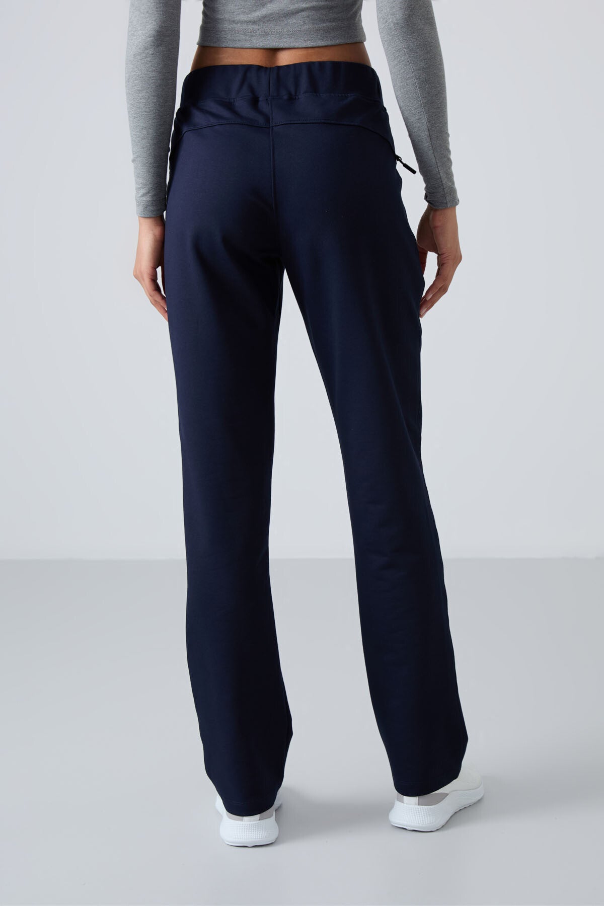 Indigo Zippered Pocket Comfort Fit Classic Hem Women's Tracksuit Bottom - 94195