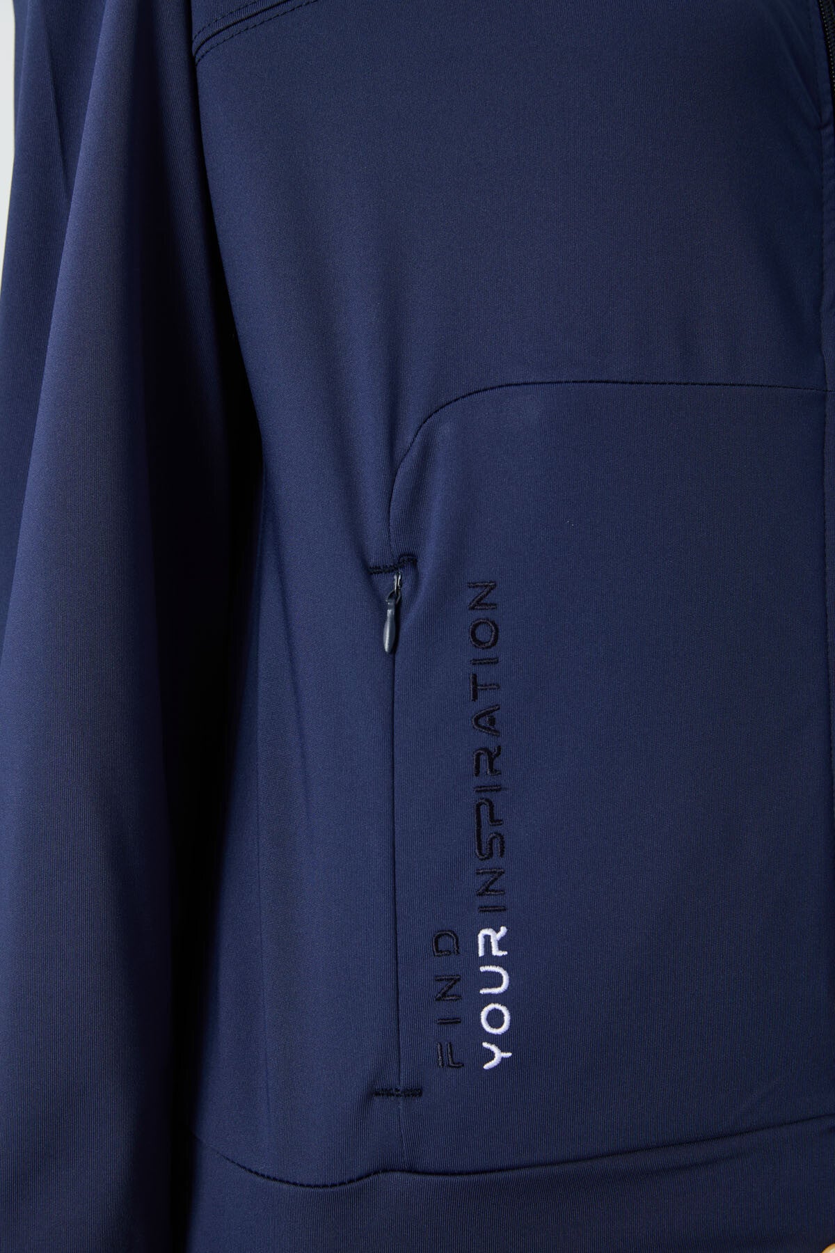 Indigo Hooded Hidden Pocket Detailed Standard Fit Women's Tracksuit Set - 95306