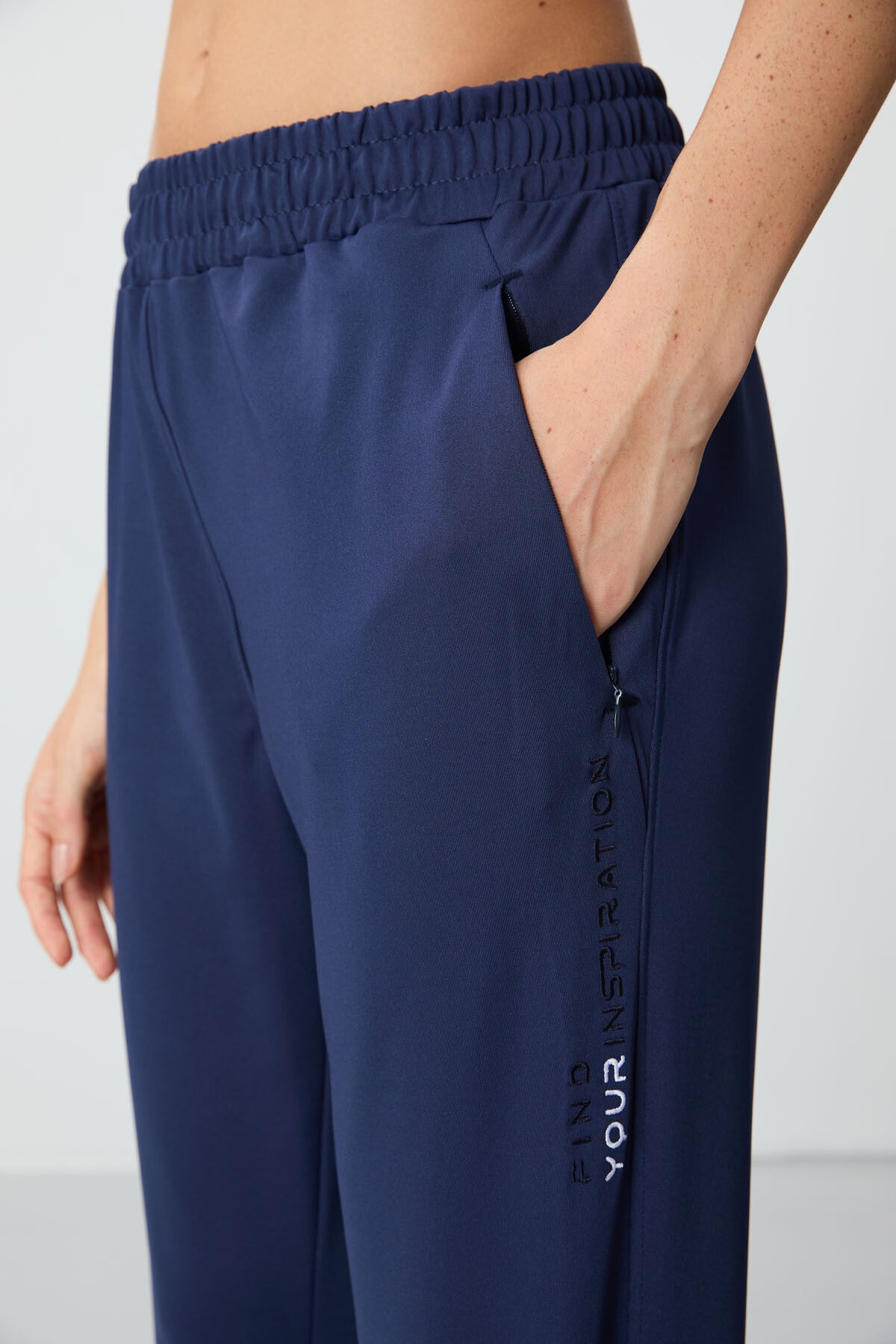 Indigo Hooded Hidden Pocket Detailed Standard Fit Women's Tracksuit Set - 95306