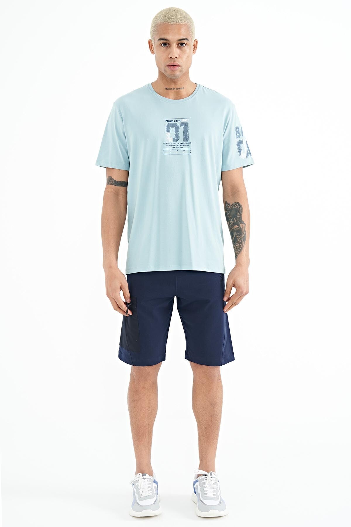Indigo Cargo Pocket Detailed Laced Standard Fit Men's Shorts - 81258