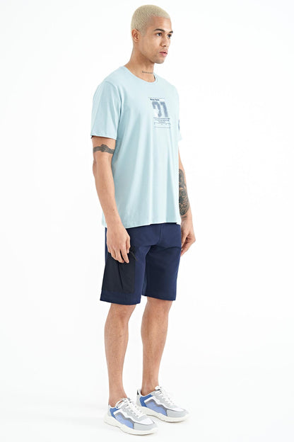 Indigo Cargo Pocket Detailed Laced Standard Fit Men's Shorts - 81258