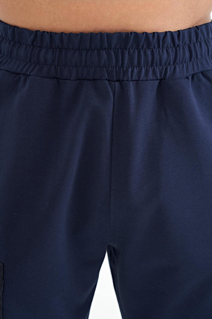 Indigo Cargo Pocket Detailed Laced Standard Fit Men's Shorts - 81258