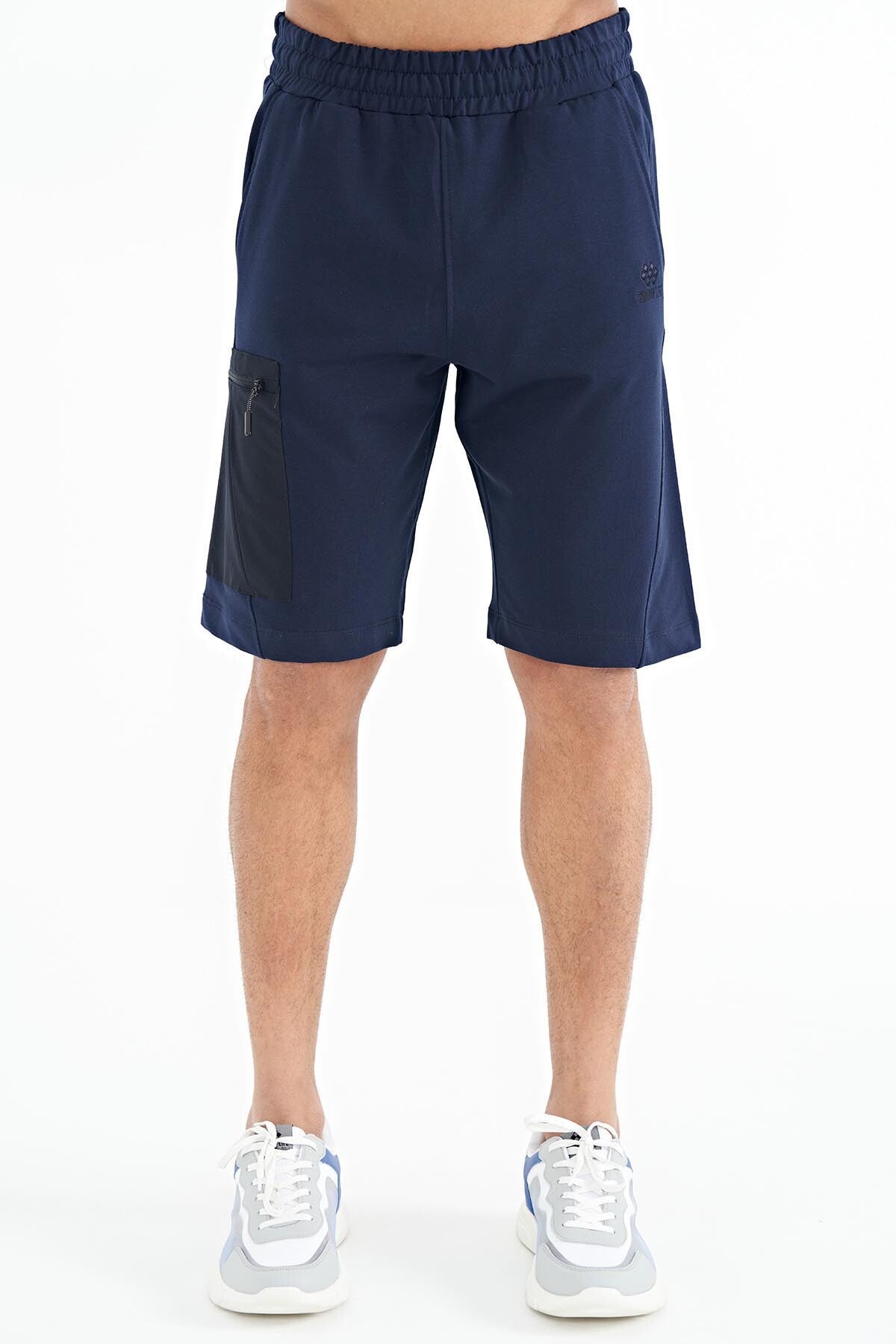 Indigo Cargo Pocket Detailed Laced Standard Fit Men's Shorts - 81258