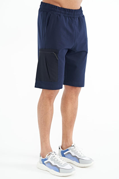 Indigo Cargo Pocket Detailed Laced Standard Fit Men's Shorts - 81258