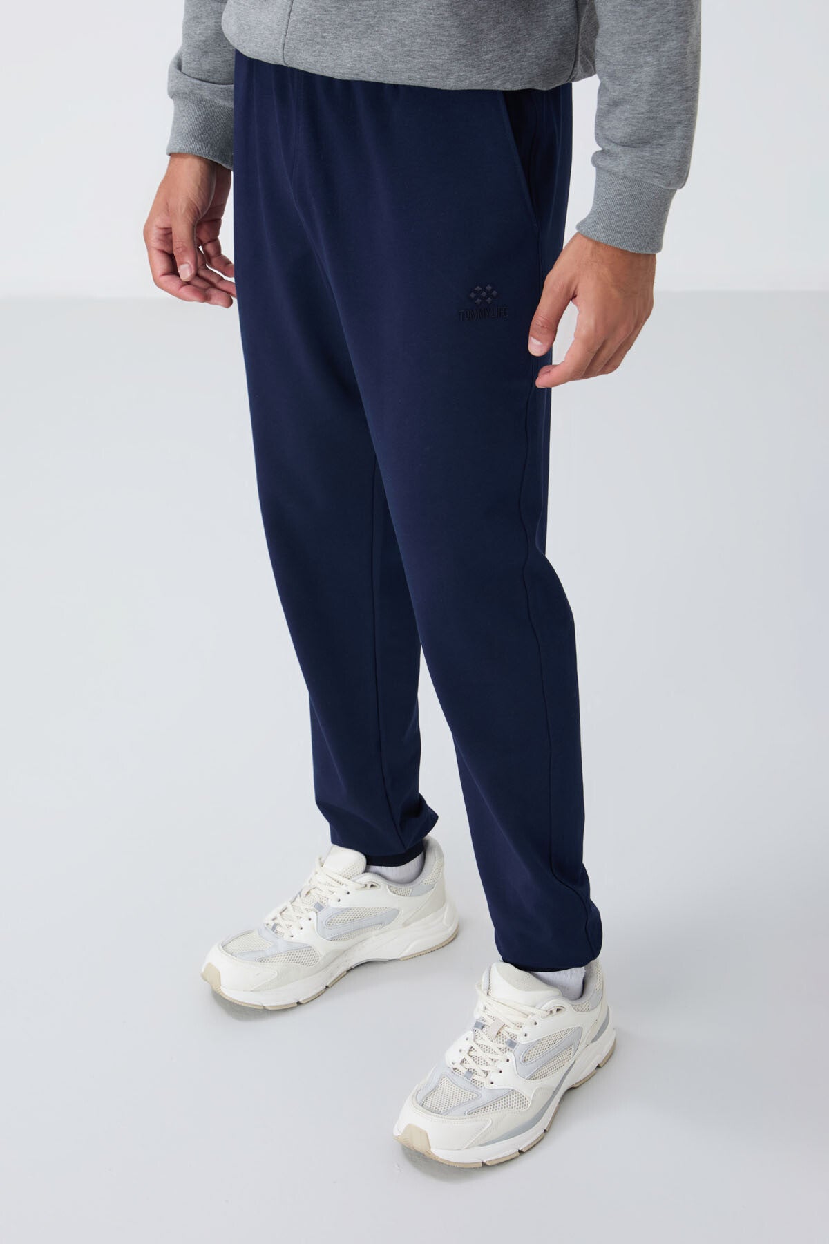 Indigo Classic Pocketed Standard Fit Cuffed Men's Tracksuit Bottom - 84652