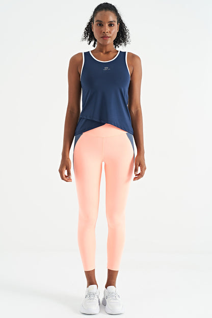 Indigo Logo Printed Bias Tape Trim Standard Cut Women's Sports Singlet - 97255