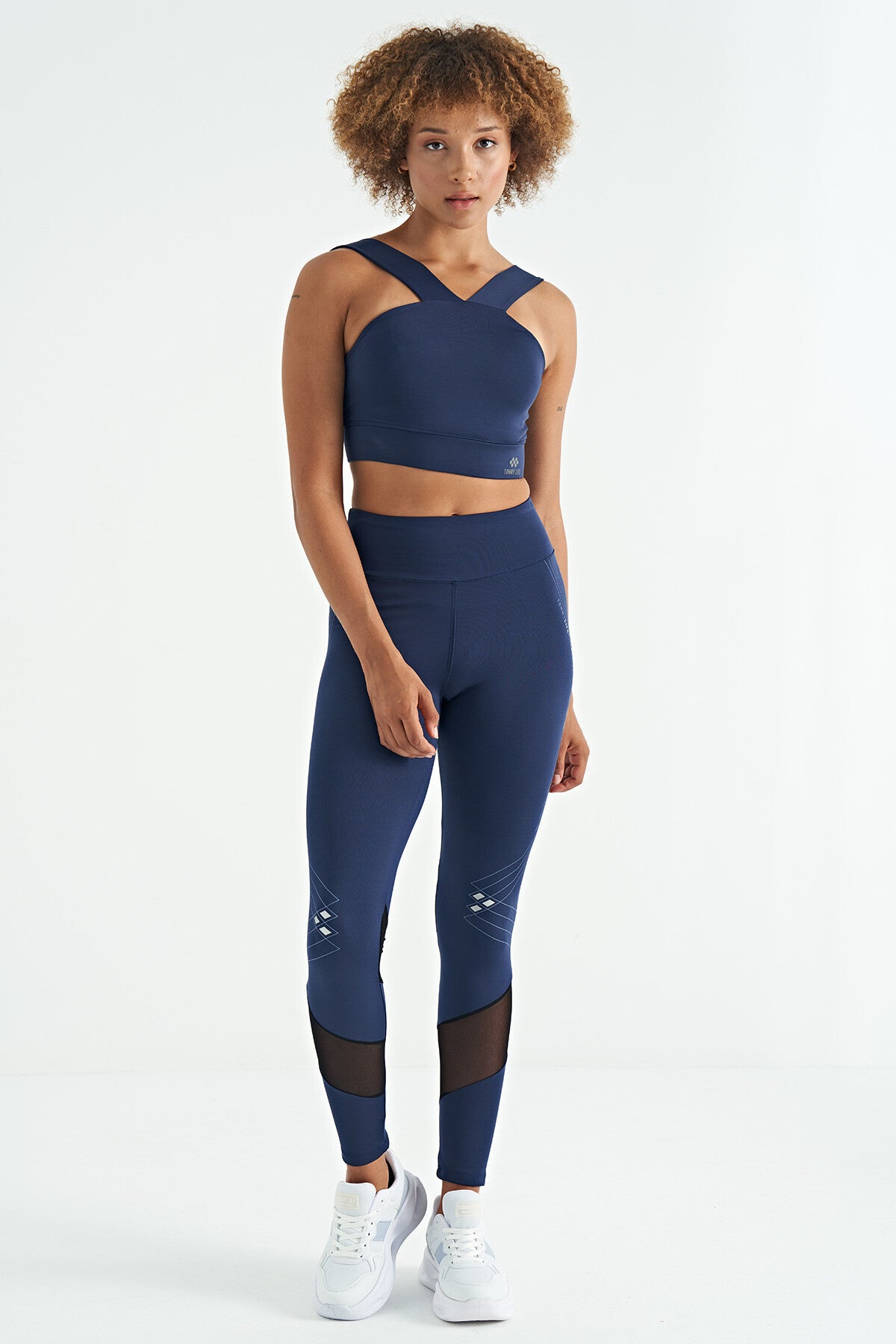 Indigo Logo Printed Narrow Fit Scuba Fabric Women's Bustier - 97259