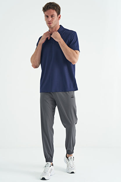 Indigo Logo Printed Standard Fit Polo Collar Active Sport Men's T-Shirt - 88252