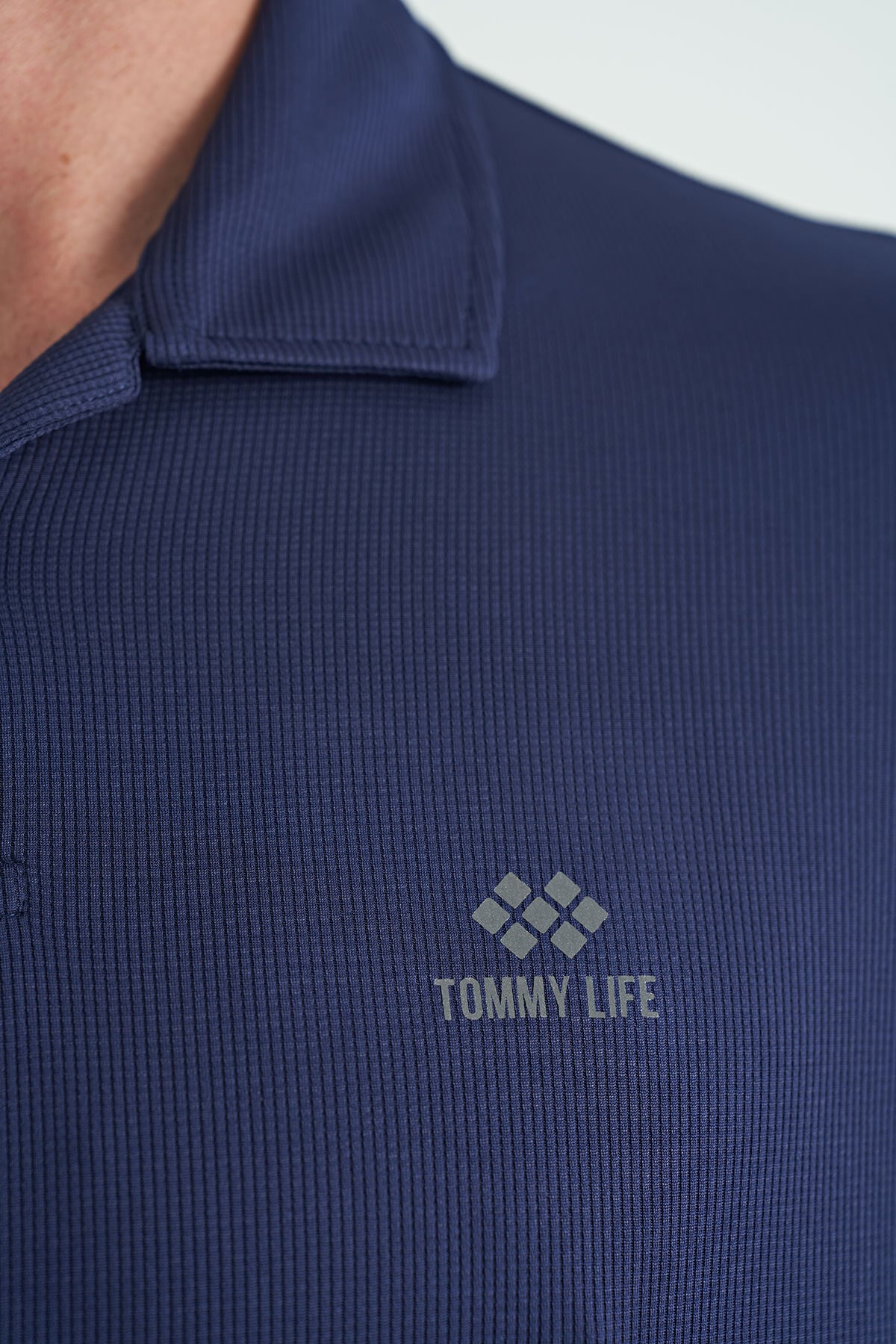Indigo Logo Printed Standard Fit Polo Collar Active Sport Men's T-Shirt - 88252
