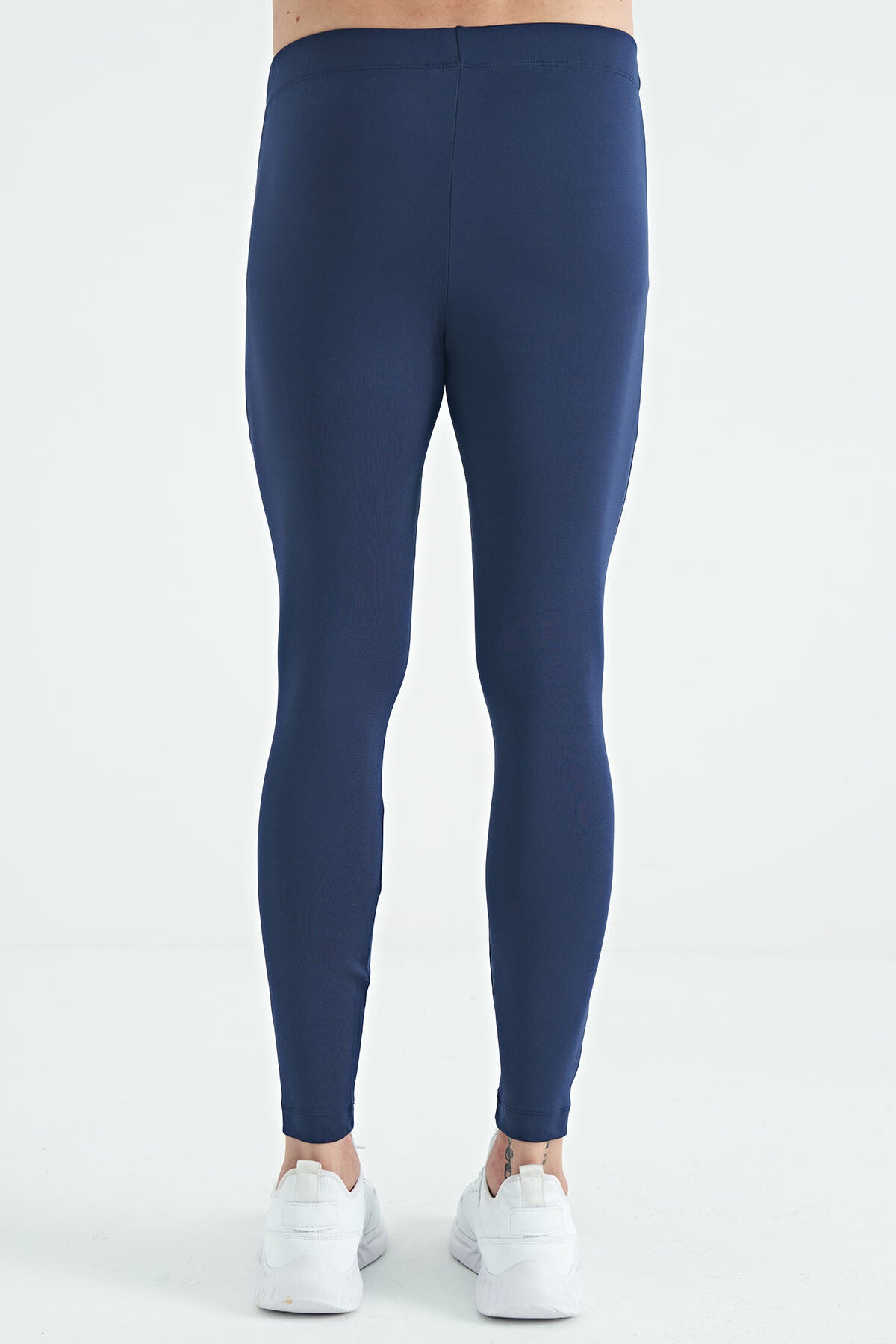 Indigo Logo Printed High Waist Slim Fit Active Sports Men's Tights - 84989