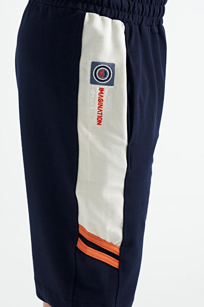 Indigo Embroidered Pattern Laced Standard Fit Boys Shorts - 11124