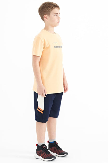 Indigo Embroidered Pattern Laced Standard Fit Boys Shorts - 11124