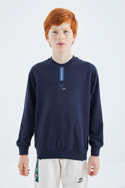 Indigo O Collar Boys' Sweatshirt - 11178