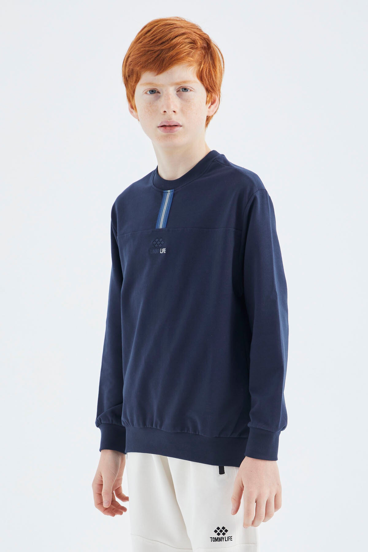 Indigo O Collar Boys' Sweatshirt - 11178