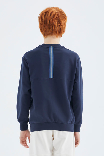 Indigo O Collar Boys' Sweatshirt - 11178