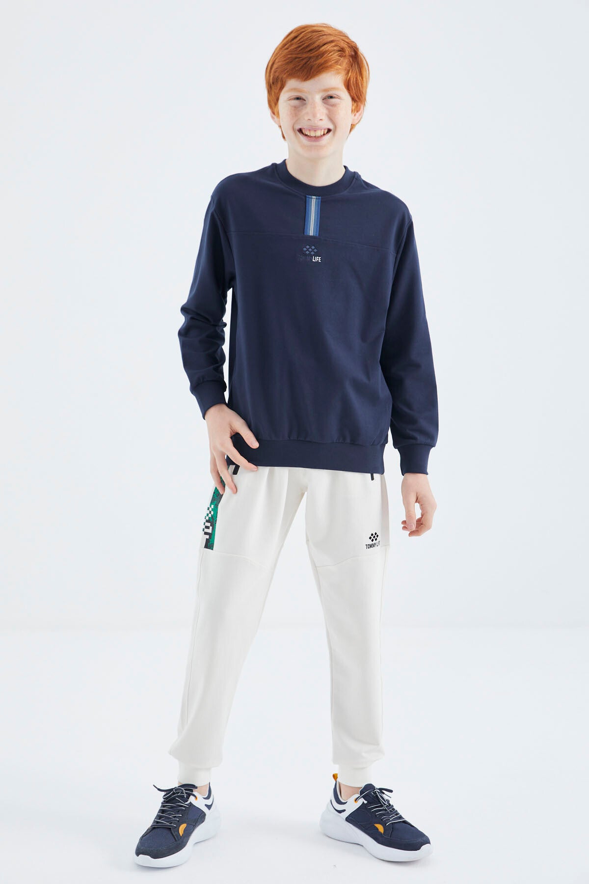 Indigo O Collar Boys' Sweatshirt - 11178