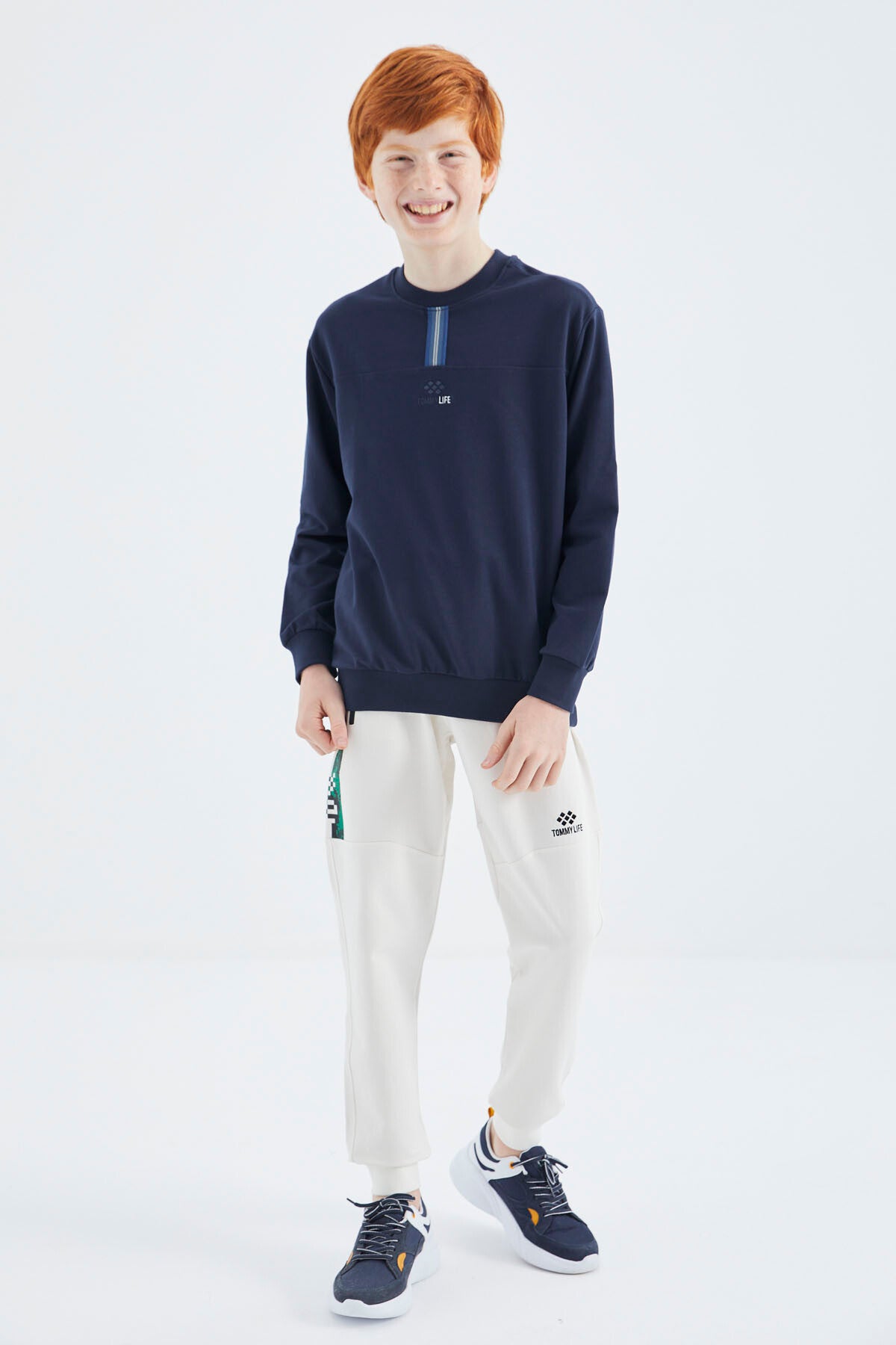 Indigo O Collar Boys' Sweatshirt - 11178