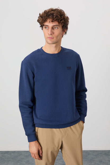 Omar Indigo Sherpa Lined Men's Sweatshirt - 88137