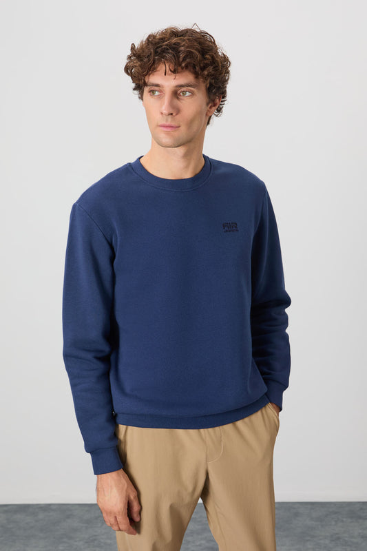 Omar Indigo Sherpa Lined Men's Sweatshirt - 88137