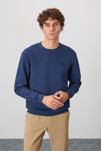 Omar Indigo Sherpa Lined Men's Sweatshirt - 88137