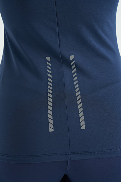 Indigo Back Detailed Print Standard Cut Women's Singlet - 97269