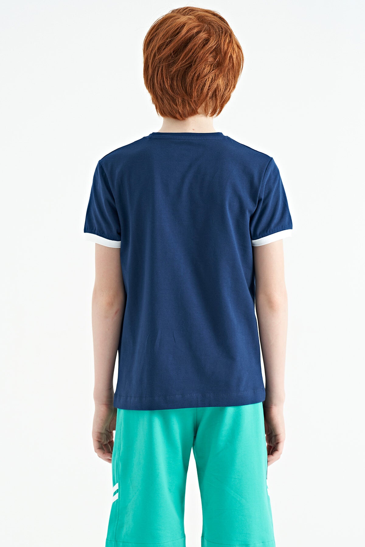 Indigo Print Standard Fit O Collar Boys T-Shirt - 11098