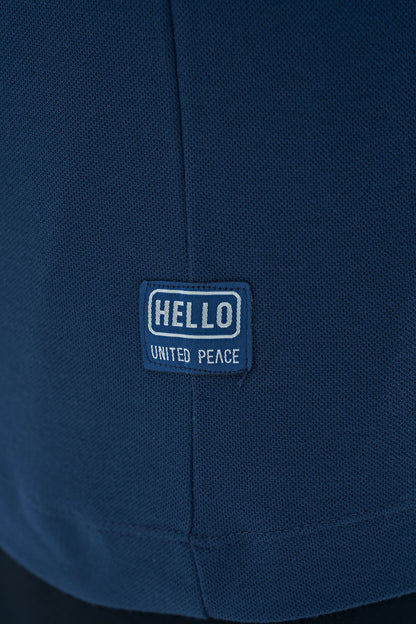 Indigo Print Detailed Standard Fit Polo Collar Men's T-Shirt - 88239