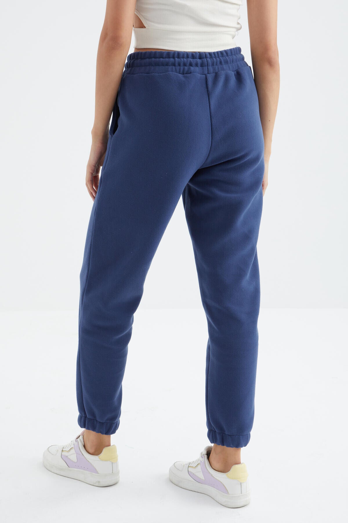 Indigo High Waist Basic Laced Jogger Polar Women's Tracksuit Bottom - 94622