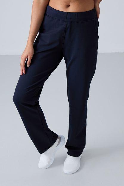 Indigo High Waist Comfort Fit Classic Leg Women's Tracksuit Bottom - 94185