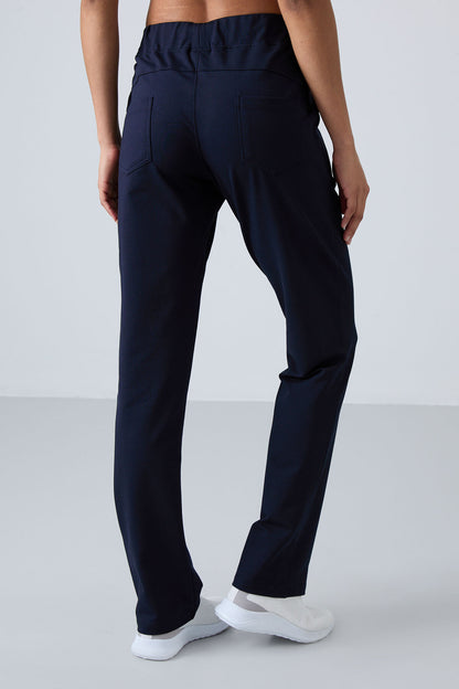 Indigo High Waist Comfort Fit Classic Leg Women's Tracksuit Bottom - 94185