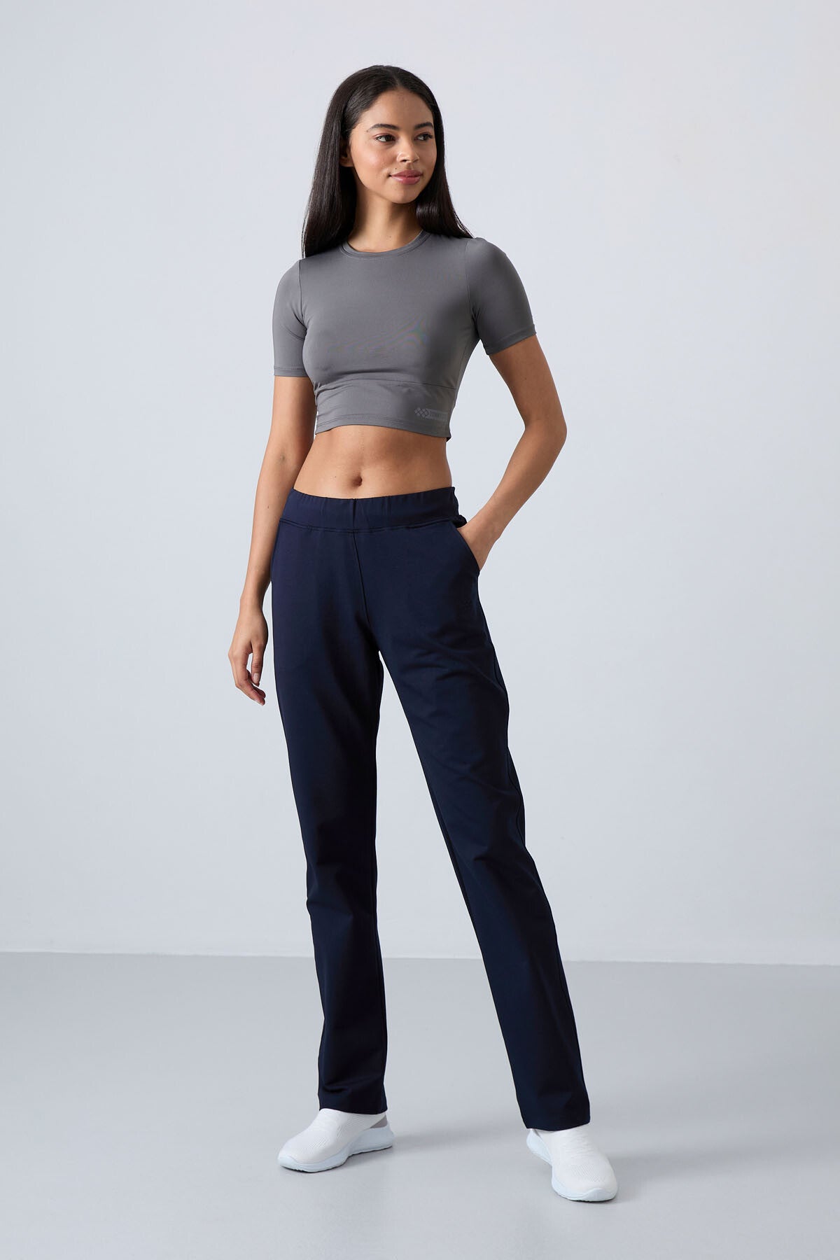 Indigo High Waist Comfort Fit Classic Leg Women's Tracksuit Bottom - 94185