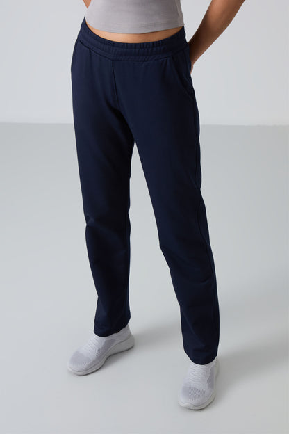 Indigo High Waist Elastic Comfort Fit Classic Leg Women's Tracksuit Bottom - 94584