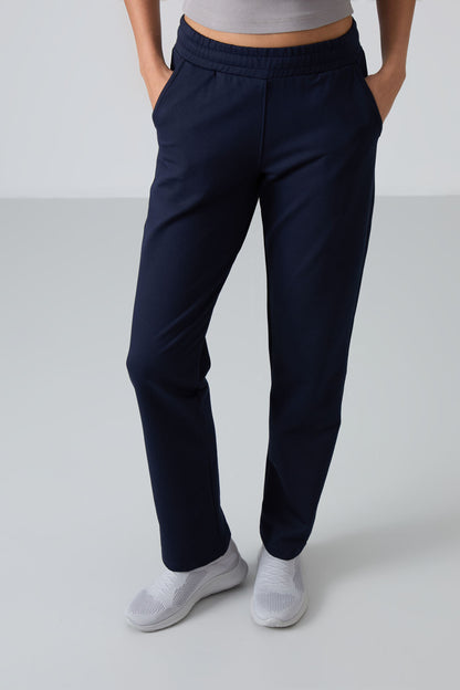 Indigo High Waist Elastic Comfort Fit Classic Leg Women's Tracksuit Bottom - 94584