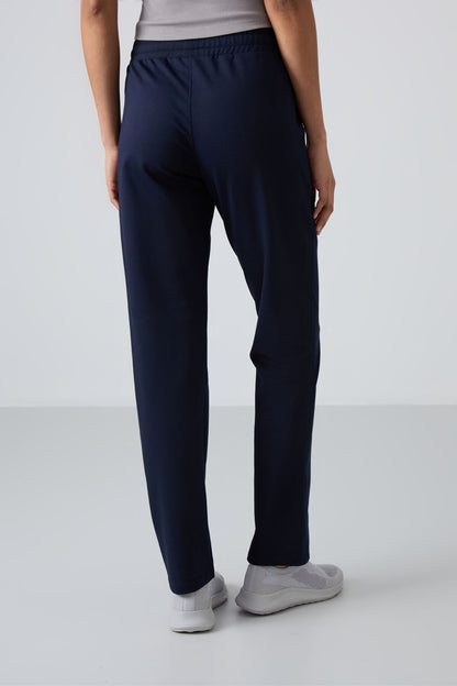 Indigo High Waist Elastic Comfort Fit Classic Leg Women's Tracksuit Bottom - 94584