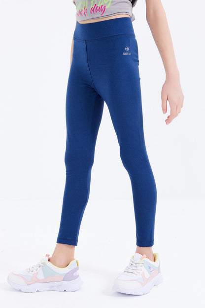 Indigo High Waist Slim Leg Girls' Tights - 75047