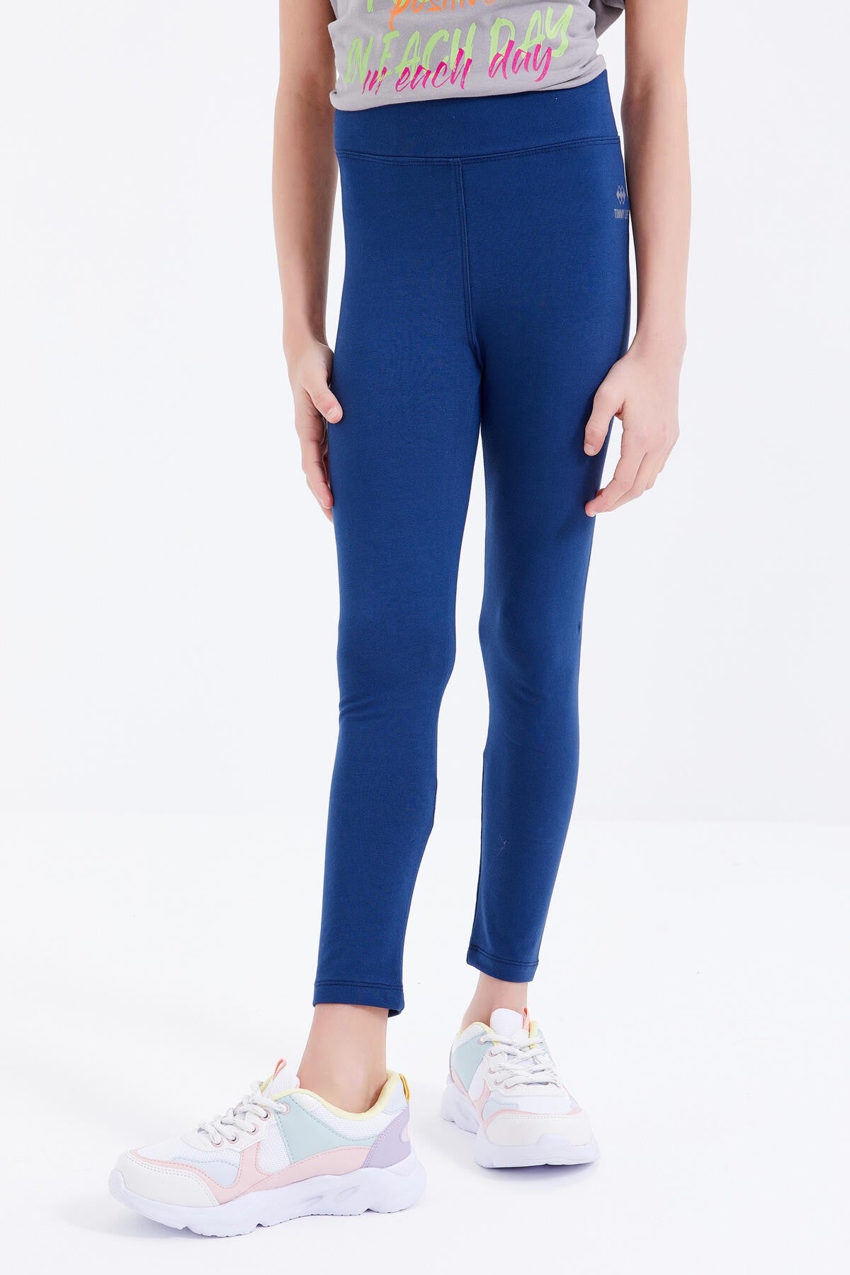 Indigo High Waist Slim Leg Girls' Tights - 75047