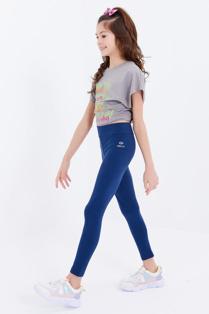 Indigo High Waist Slim Leg Girls' Tights - 75047