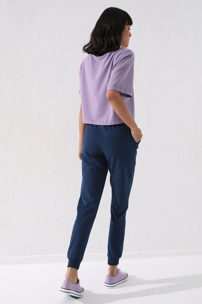 Indigo high-waisted jogger comfy form women Tracksuit
