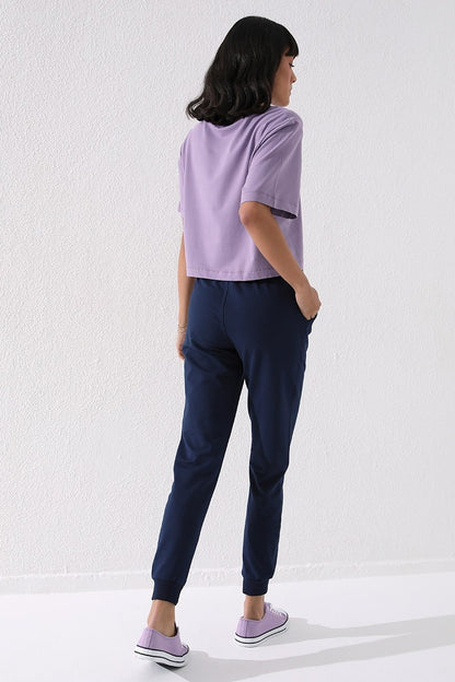 Indigo high-waisted jogger comfy tracksuit bottoms