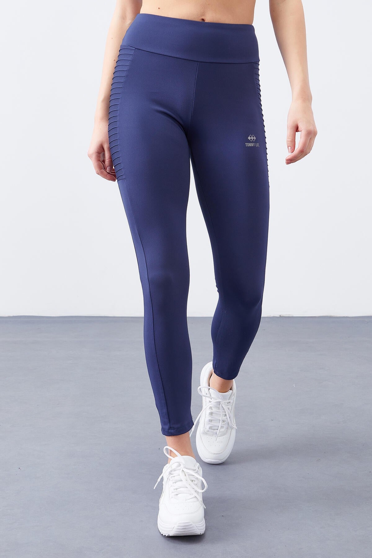 Indigo High Waist Wrap-up Slim Fit Tapered Leg Women's Tights - 94568