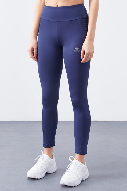 Indigo High Waist Wrap-up Slim Fit Tapered Leg Women's Tights - 94568