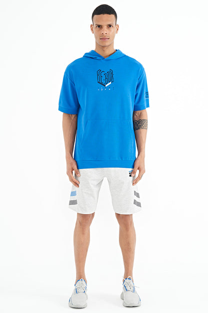 Men's Rubber Waist Detailed Standard Cut Print Shorts - 81250