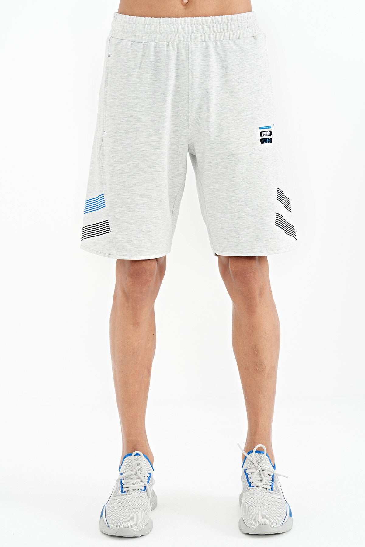 Men's Rubber Waist Detailed Standard Cut Print Shorts - 81250