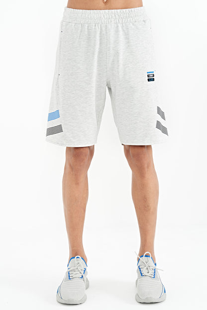 Men's Rubber Waist Detailed Standard Cut Print Shorts - 81250