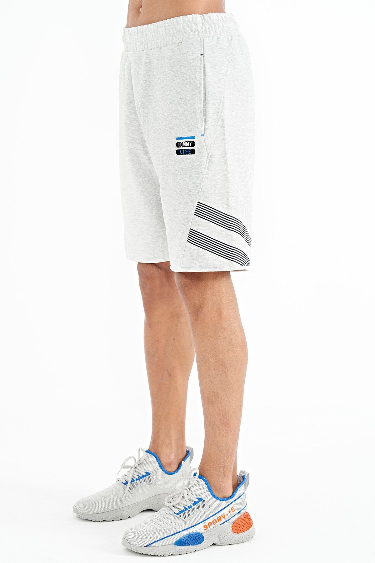 Men's Rubber Waist Detailed Standard Cut Print Shorts - 81250