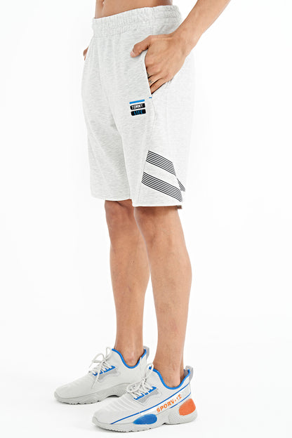Men's Rubber Waist Detailed Standard Cut Print Shorts - 81250